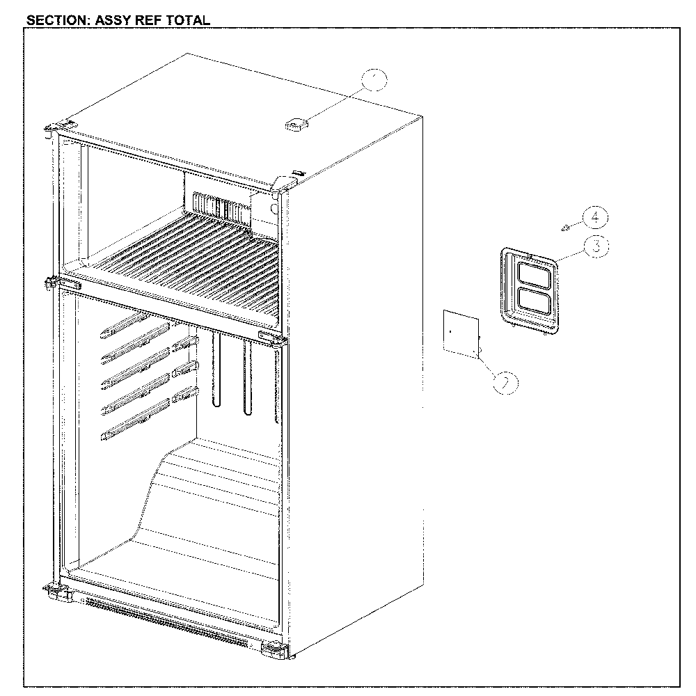 Total Refrigerator Assembly Diagram and Parts List for 11161205713  Kenmore Refrigerator