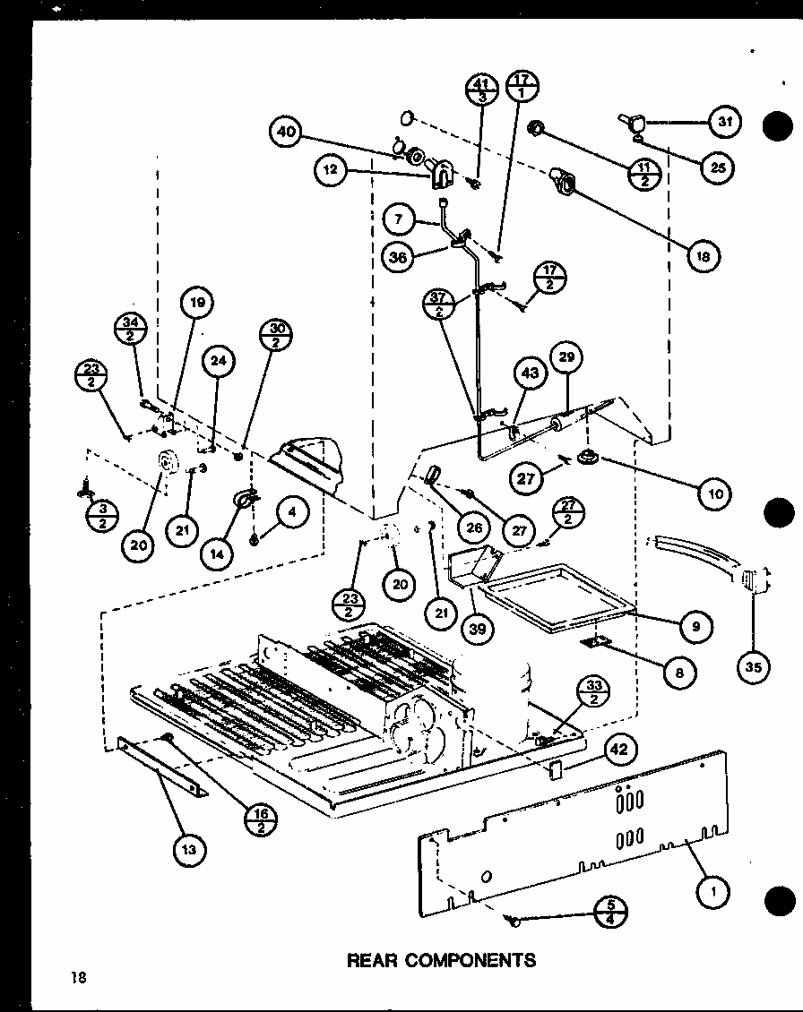 Rear Components (trg18sph/p7711028w) (trg18sph/p7711029w) (tm18h/p7711032w) (tr18h/p7711033w) Diagram and Parts List for TMI20SPH-P7711031W  Amana Refrigerator