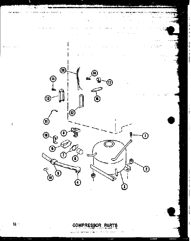 Compressor Parts Diagram and Parts List for UC22 P60345-74W Amana Freezer