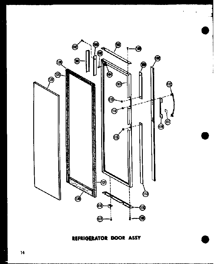 Refrigerator Door Assy Diagram and Parts List for SD19W-P60340-70W  Amana Refrigerator