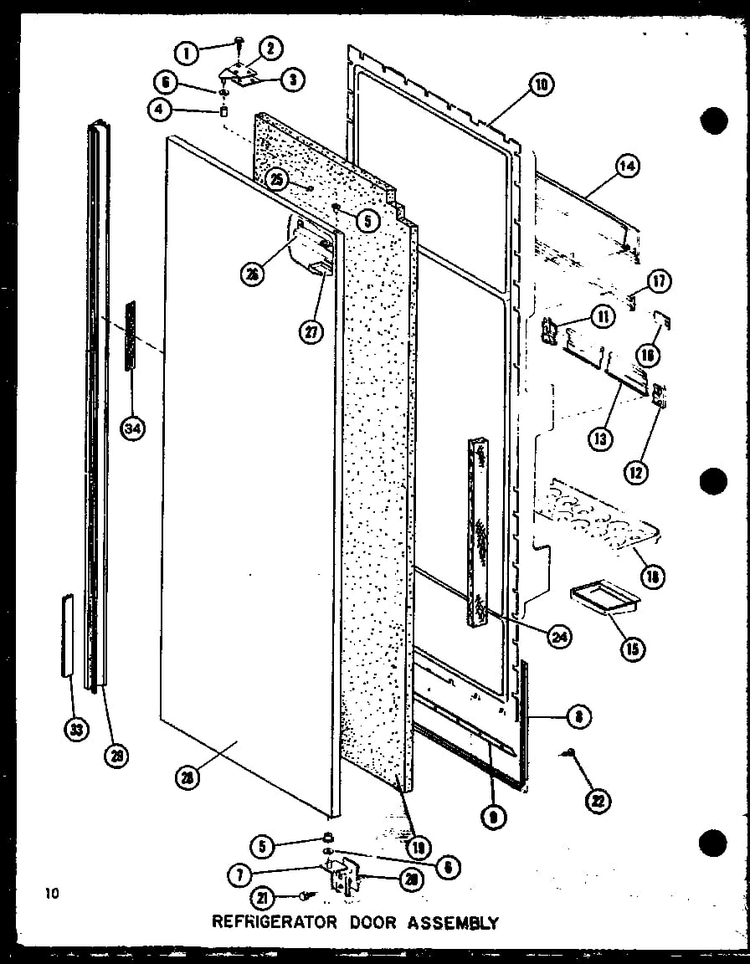 Refrigerator Door Assembly Diagram and Parts List for SDI22GL-P7745505WL  Amana Refrigerator