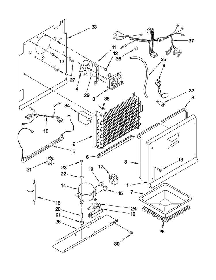 Unit Parts Diagram and Parts List for  Amana Freezer