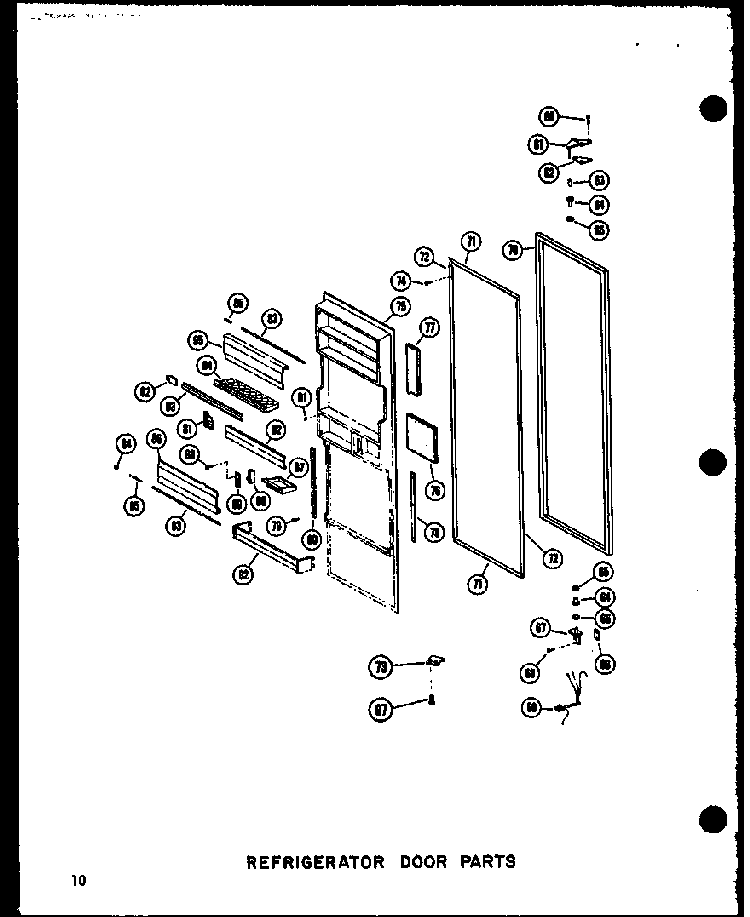 Refrigerator Door Parts Diagram and Parts List for SDI22N-1-C-P60230-91WC  Amana Refrigerator