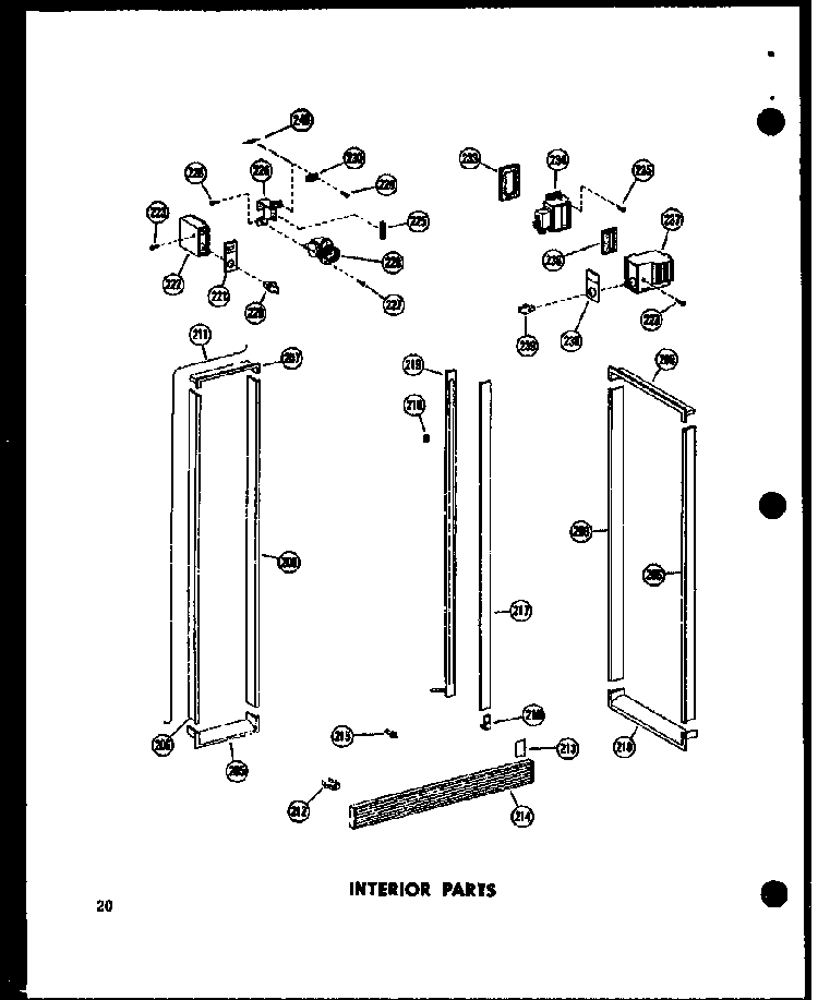 Interior Parts Diagram and Parts List for SD19W-P60340-9W  Amana Refrigerator