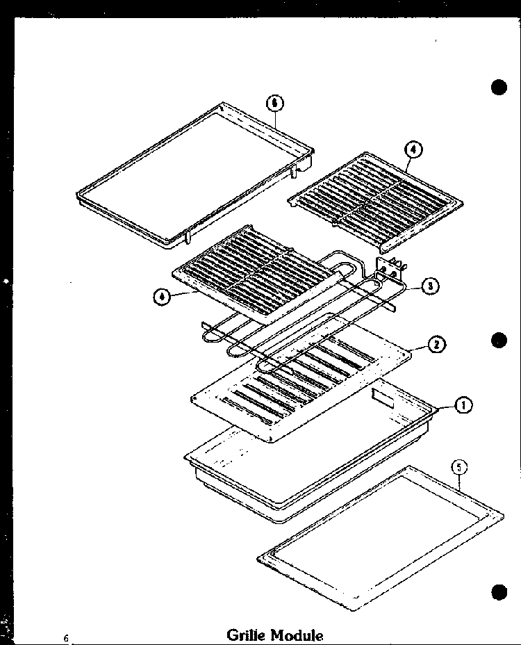 Grille Module Diagram and Parts List for AKM-1B-P85549-3S  Amana Range
