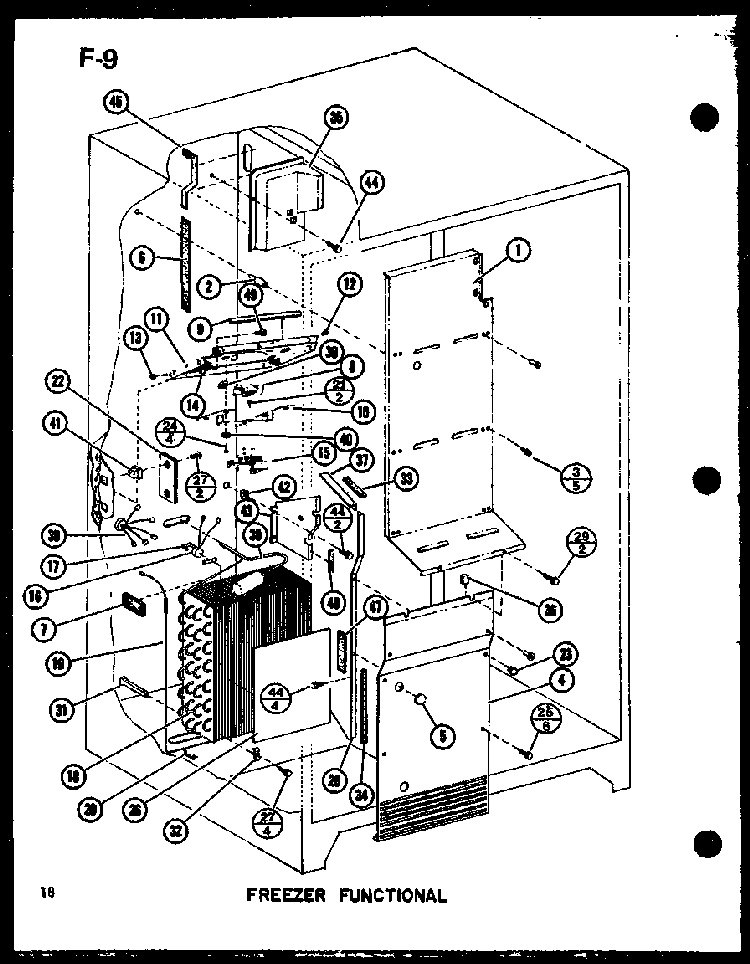 Freezer Functional Diagram and Parts List for SLDI22F-C-P75400-19WC  Amana Refrigerator