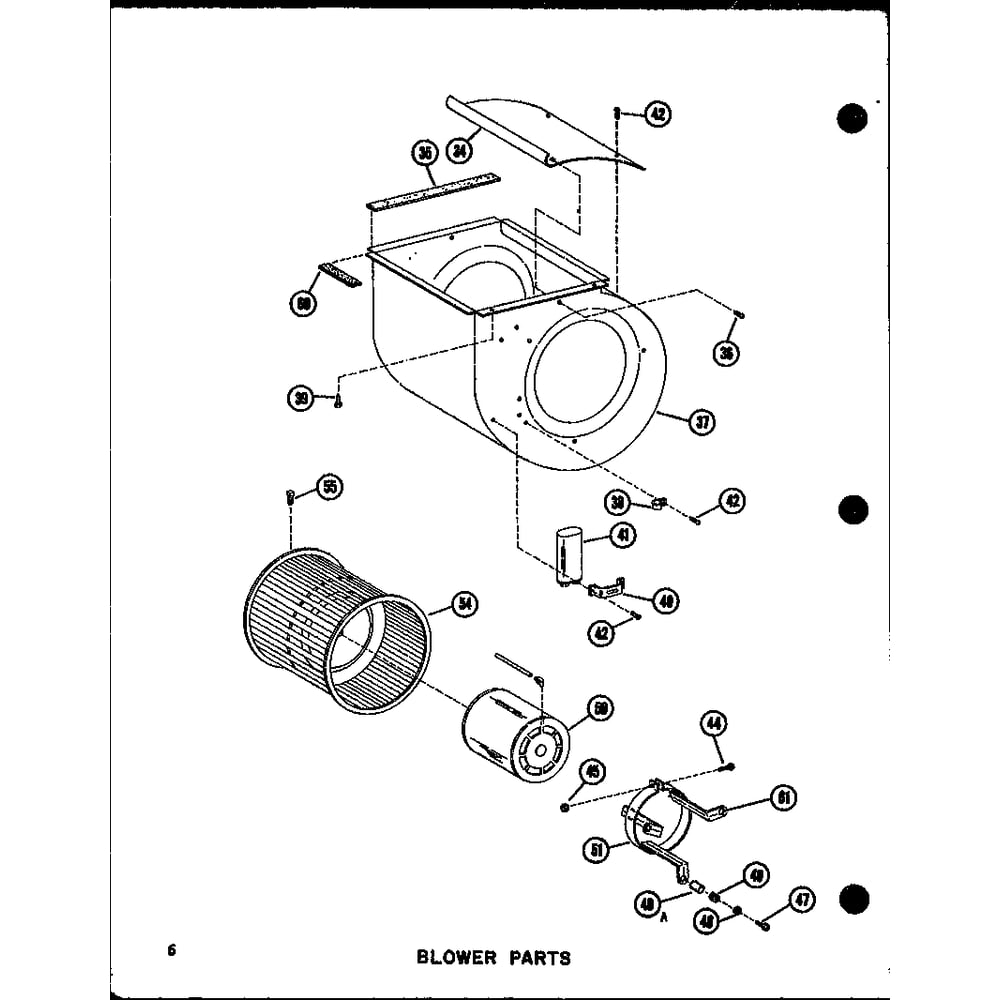 Blower Parts Diagram and Parts List for VBCH-30X-1W P55572-3C Amana Air Conditioner