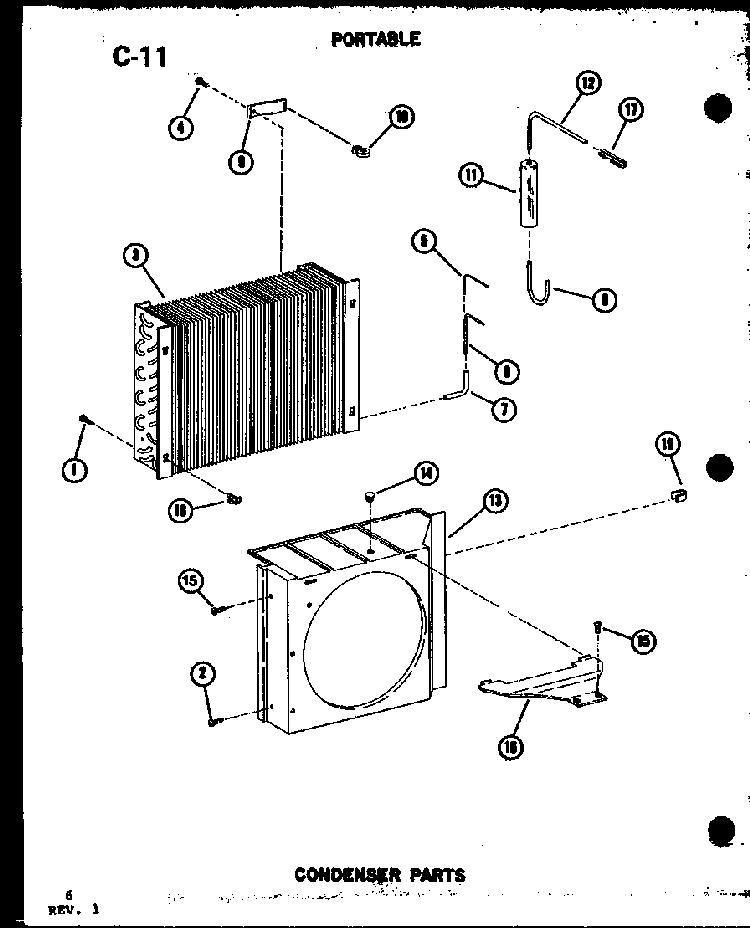 Condenser Parts Diagram and Parts List for 8P-5L P54973-21R Amana Air Conditioner