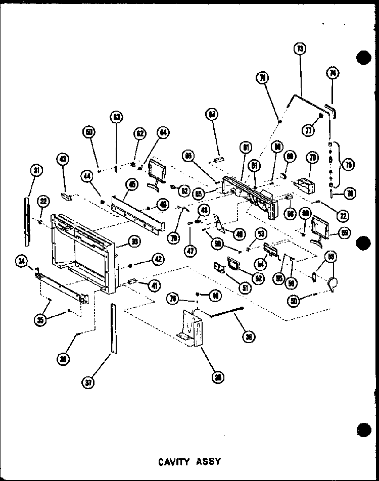 Cavity Assy Diagram and Parts List for SDI22N-1-C-P60230-91WC  Amana Refrigerator