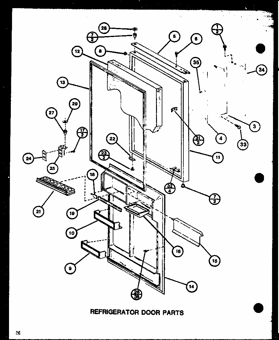 Refrigerator Door Parts (tc18j/p7739005w) Diagram and Parts List for TM20J-P7739008W  Amana Refrigerator