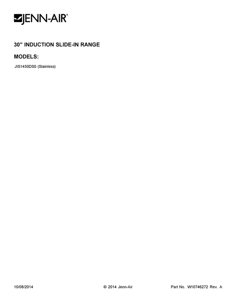 Cover Sheet Diagram and Parts List for  Jenn-Air Range