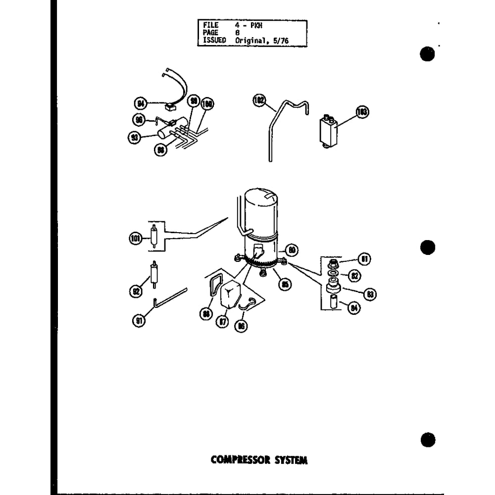 Compressor System 1 Diagram and Parts List for D54475-3 P54475-3C Amana Air Conditioner
