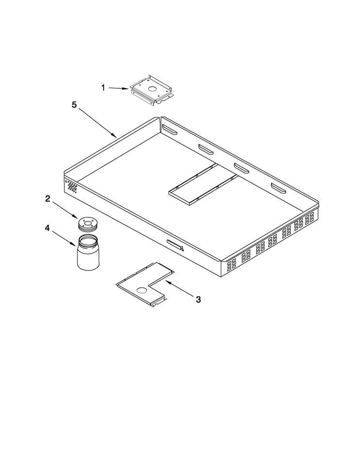 Burner Box Assembly Diagram and Parts List for  Jenn-Air Cooktop