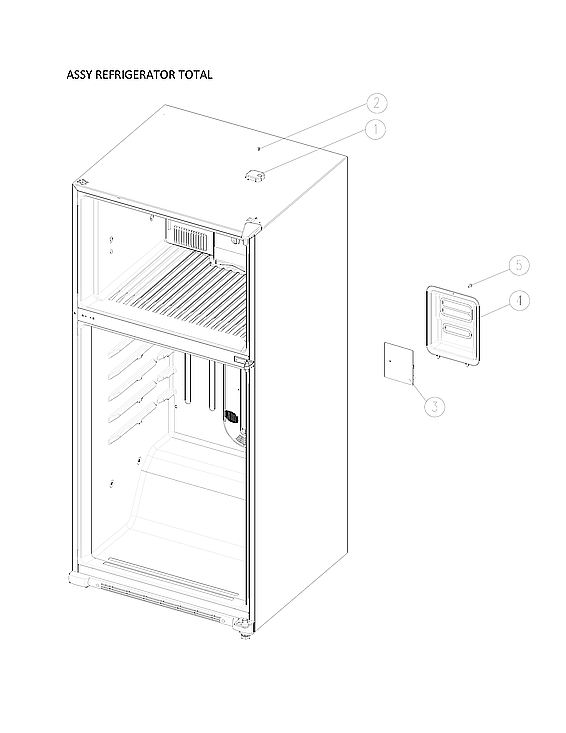 Assembly Refrigerator Total Diagram and Parts List for 11161219614  Kenmore Refrigerator