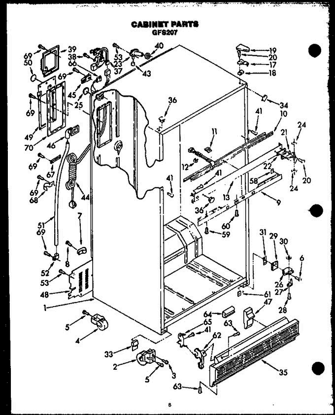 01 - Cabinet Parts Diagram and Parts List for GFS207 MN02 Amana Refrigerator