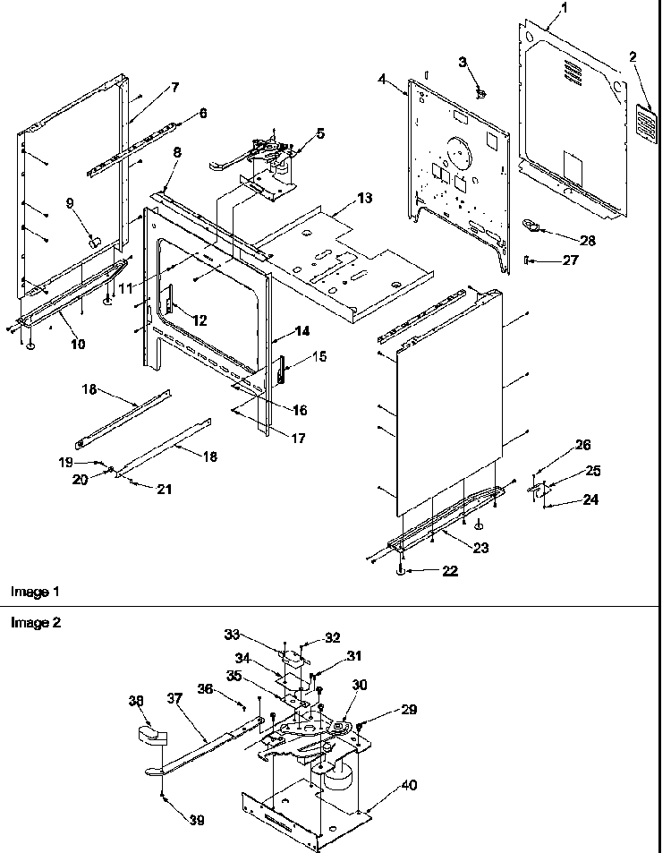 Cabinet Diagram and Parts List for ARTC7003W P1143636NW Amana Range