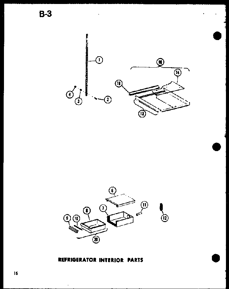 Refrigerator Interior Parts Diagram and Parts List for SR19E-1-G-P74870-22WG  Amana Refrigerator