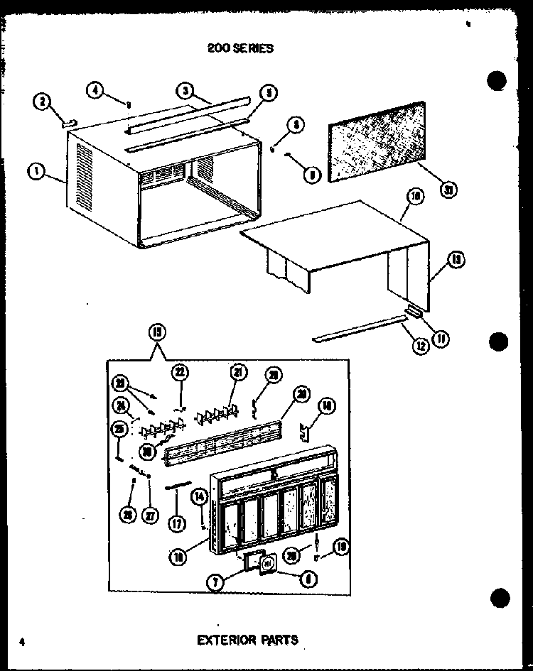 Exterior Parts Diagram and Parts List for ES218-3SPT P67535-2R Amana Air Conditioner
