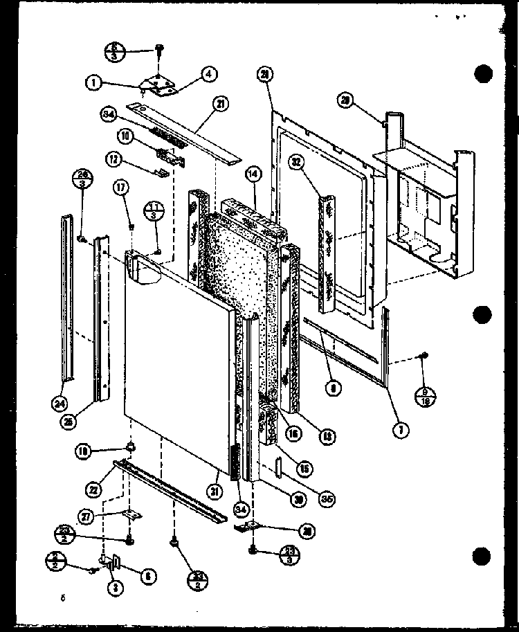Freezer Door Trim Diagram and Parts List for SDI22GL-P7745505WL  Amana Refrigerator