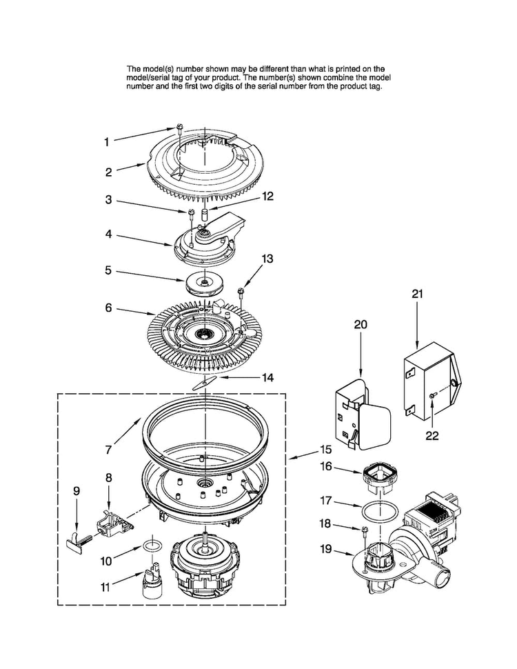 Pump And Motor Parts Diagram and Parts List for MDB8951BWS0  Maytag Dishwasher