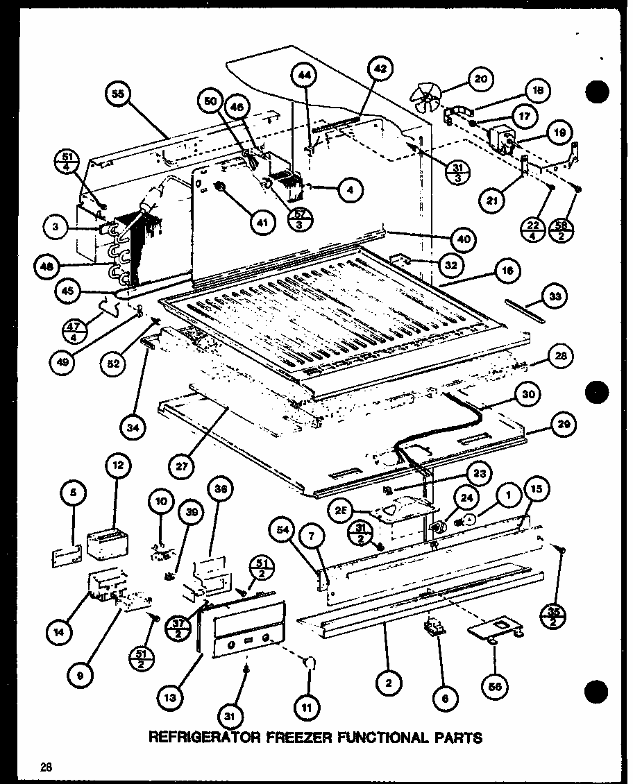 Refrigerator Freezer Functional Parts (tmi20sph/p7711030w) (trg20sph/p7711038w) (trg20sph/p7711039w) (tmi20h/p7711031w) Diagram and Parts List for TMI20SPH-P7711031W  Amana Refrigerator