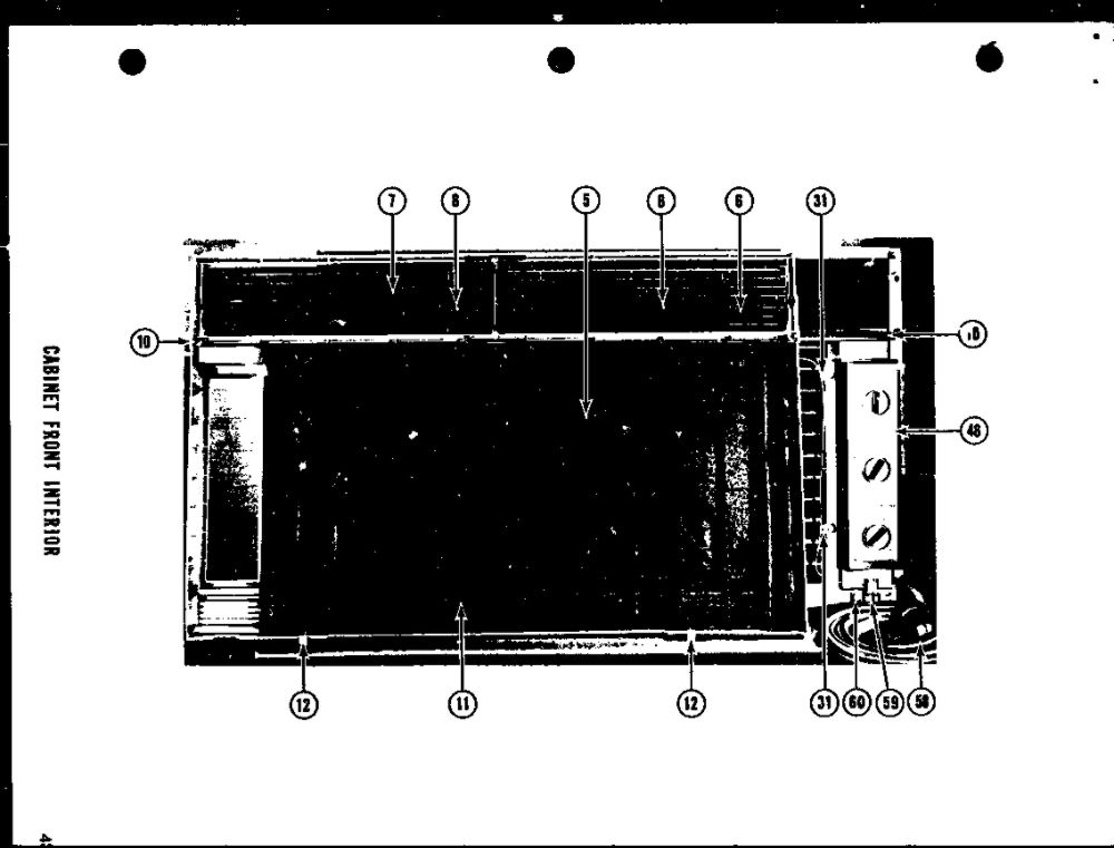 Cabinet Front Interior 1 Diagram and Parts List for LKG-341HE  Amana Air Conditioner