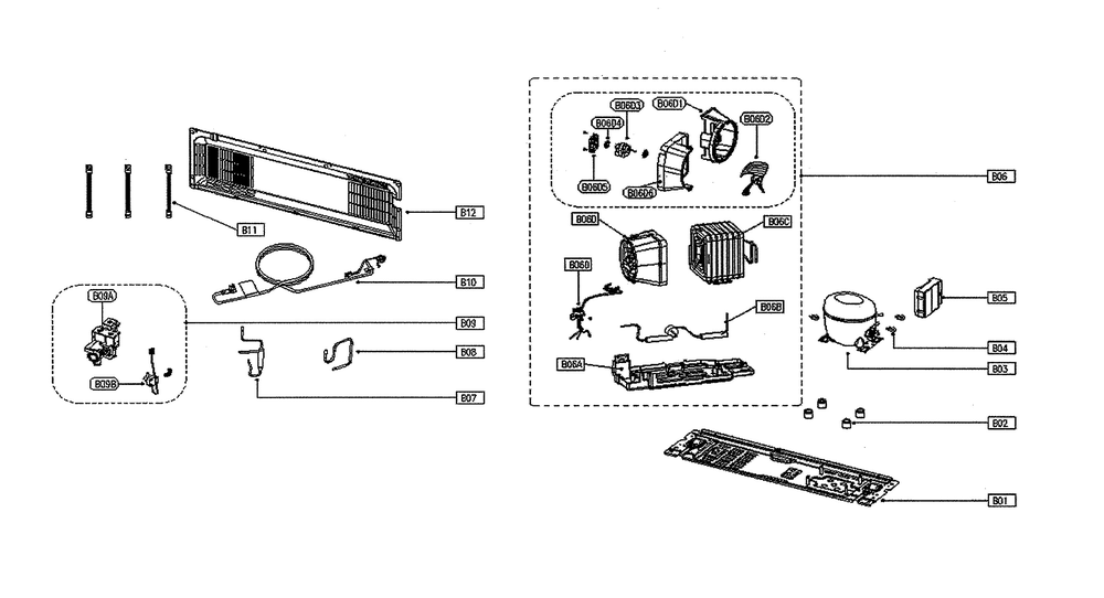 Machine Room Diagram and Parts List for 11173309911  Kenmore Refrigerator