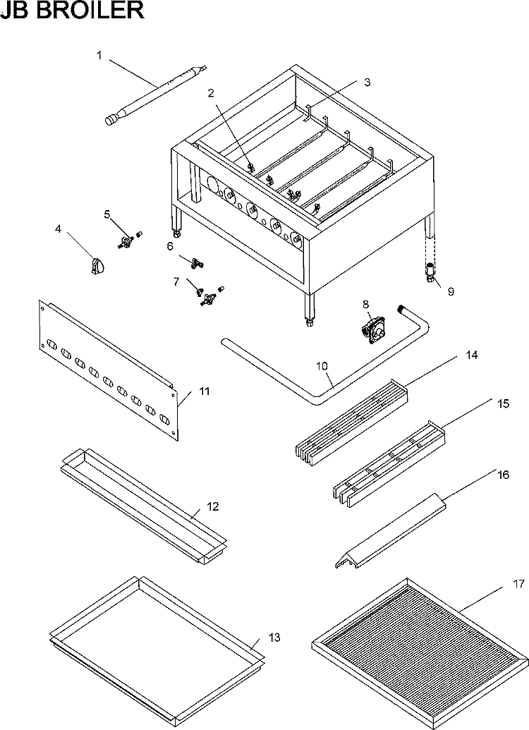 BROILER Diagram and Parts List for  Maytag Range