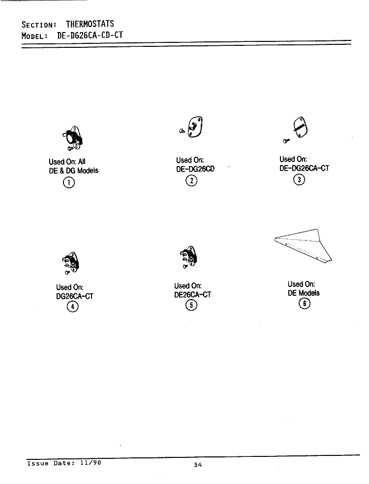 THERMOSTATS Diagram and Parts List for  Maytag Dryer