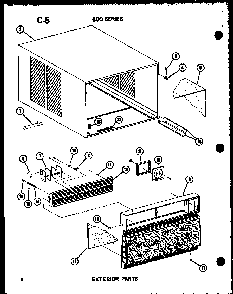 Exterior Parts Diagram and Parts List for ES619-3R P54720-98R Amana Air Conditioner