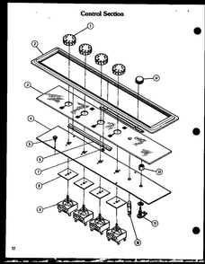Control Section Diagram and Parts List for AKM-1-P85558-1S  Amana Range