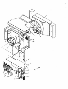 Center Partition Assembly/controls Diagram and Parts List for RE18090C2DR REV A Amana Air Conditioner