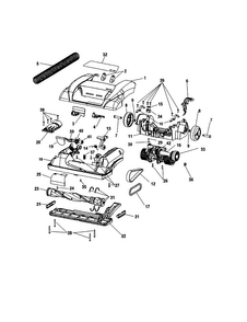 Hood/agitator/wheels Diagram and Parts List for U6632-900  Hoover Upright Vacuum