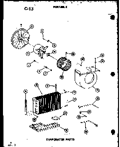 Evaporator Parts Diagram and Parts List for 8P-5L P54973-21R Amana Air Conditioner