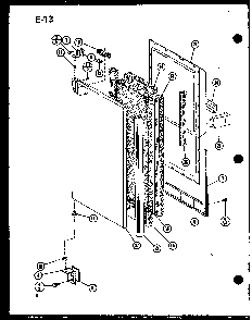 Lower Freezer Door Pan Diagram and Parts List for SLDI22F-C-P75400-19WC  Amana Refrigerator