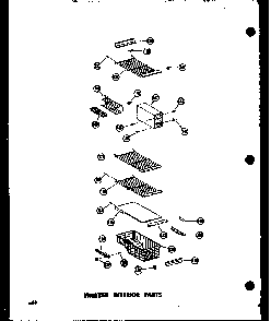Freezer Interior Parts Diagram and Parts List for SD19W-P60340-36W  Amana Refrigerator