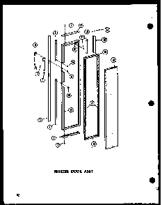 Freezer Door Assy Diagram and Parts List for ESR17N-A-P60350-52WA  Amana Refrigerator