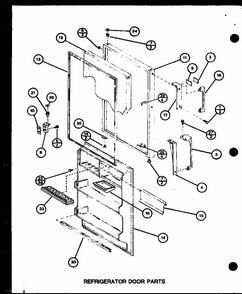 Refrigerator Door Parts (trg18sph/p7711028w) (trg18sph/p7711029w) (tm18h/p7711032w) (tr18h/p7711033w) Diagram and Parts List for TMI20SPH-P7711031W  Amana Refrigerator