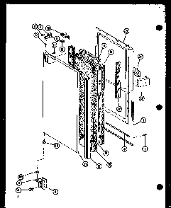 Freezer Door Trim Diagram and Parts List for SLDI25F-P7642102W  Amana Refrigerator