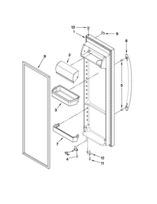 Refrigerator Door Parts Diagram and Parts List for MSD2550VES02  Maytag Refrigerator