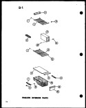FZ INTERIOR PARTS Diagram and Parts List for SR19E-1 P7487022W Amana Refrigerator