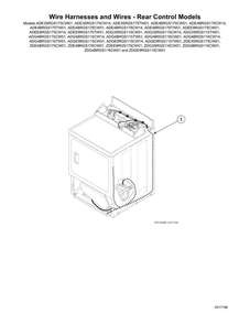 Wire Harnesses/Wires  Rear Control Diagram and Parts List for  Speed Queen Dryer