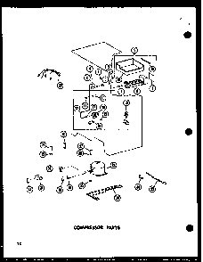 Compressor Parts Diagram and Parts List for ESR17N-A-P60350-52WA  Amana Refrigerator
