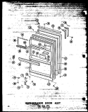 REF DOOR ASSY 18 CU. FT. Diagram and Parts List for ETM18N-A P6030329W A Amana Refrigerator
