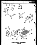 COMPRESSOR & CONDENSOR ESR - 16 W Diagram and Parts List for ESR-16W P6030304W Amana Refrigerator