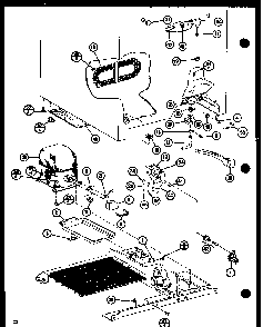 Compressor And Drain Pan Diagram and Parts List for SLDI25GL-P7642105WL  Amana Refrigerator