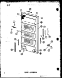 DOOR ASSY Diagram and Parts List for U23C-A P6034573W A Amana Freezer
