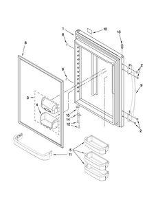 Refrigerator Door Parts Diagram and Parts List for ABB2227VEW1  Amana Refrigerator