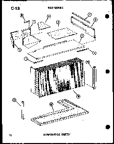 Evaporator Parts Diagram and Parts List for ES619-3R P54720-98R Amana Air Conditioner