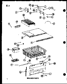 Interior Parts Diagram and Parts List for ESBFC16D-C-P60235-23WC  Amana Refrigerator